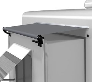 A rendering of a generic slide room awning.